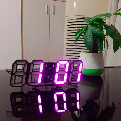 3D LED Wandklok Digitale Klok met Instelbare Verlichting