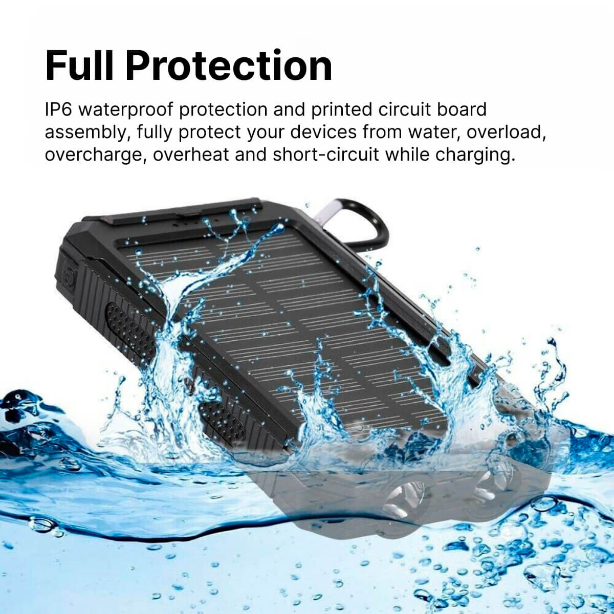 Zonne Power Bank 20000mAh Waterdicht Extern Opladen