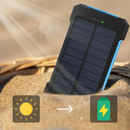 Waterdichte Powerbank met Zonnepaneel en LED Lamp
