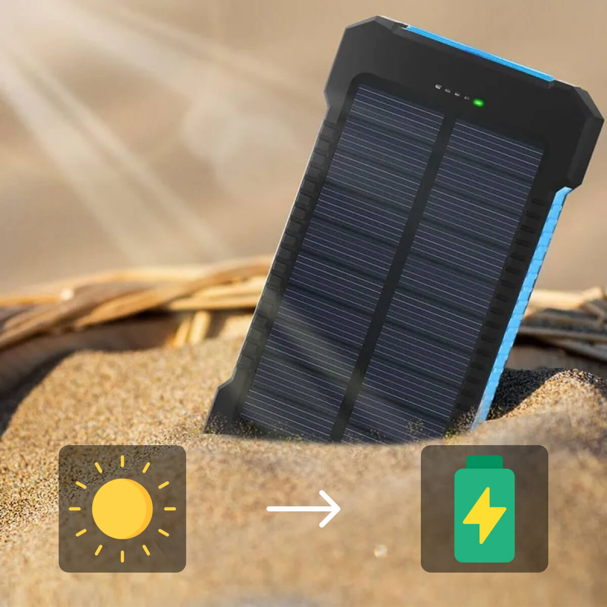 Zonne Power Bank 20000mAh Waterdicht Extern Opladen