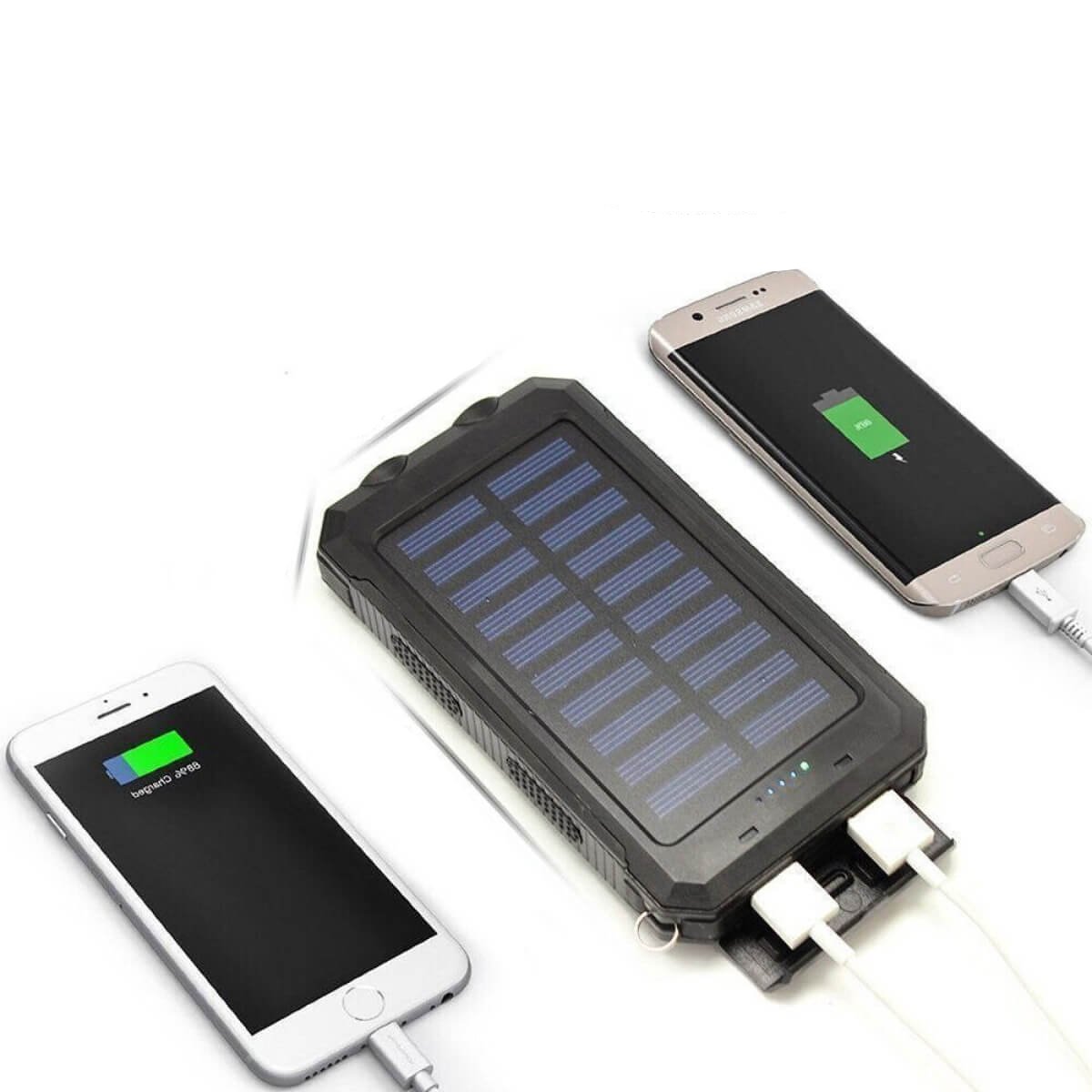 Waterdichte Powerbank met Zonnepaneel en LED Lamp