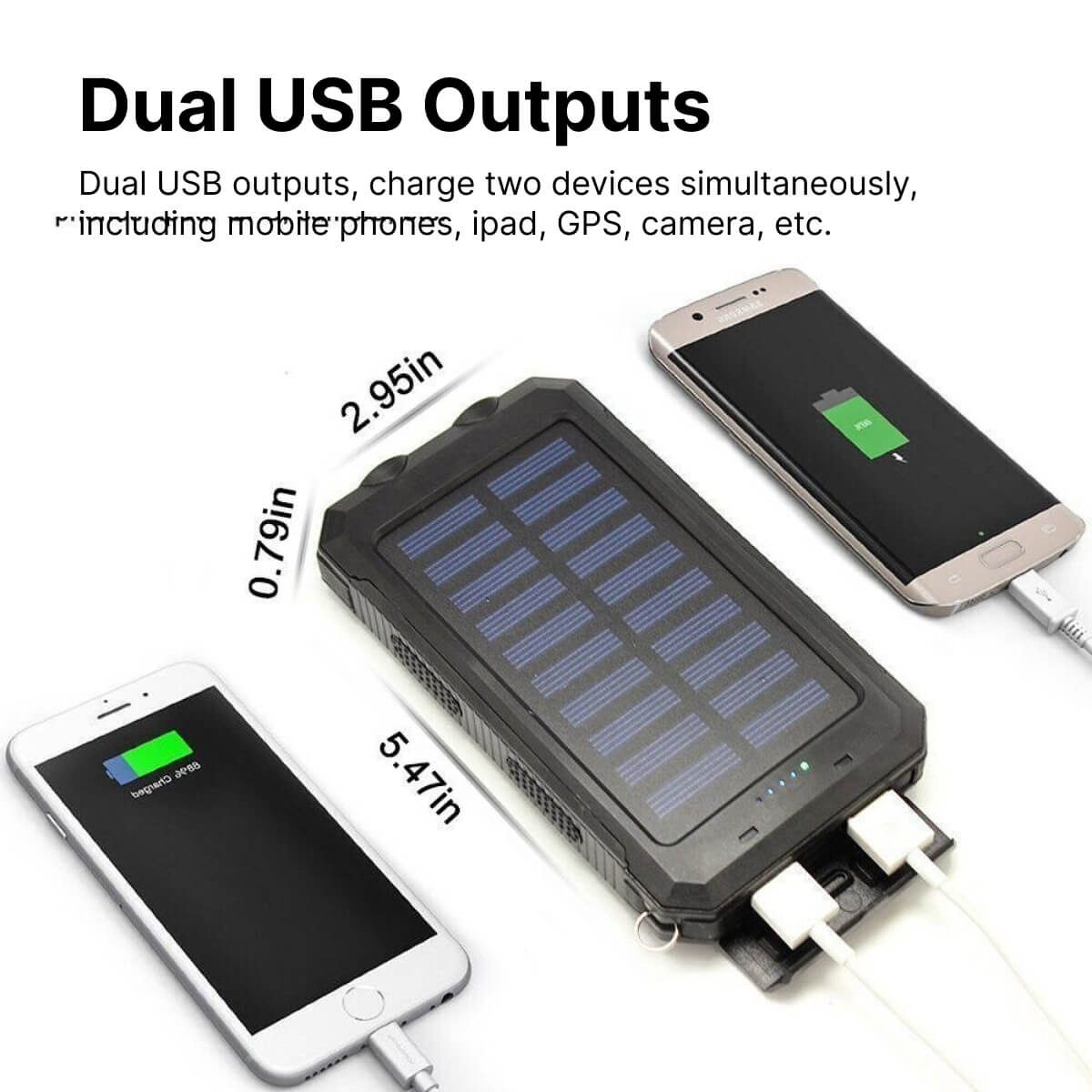 Zonne Power Bank 20000mAh Waterdicht Extern Opladen
