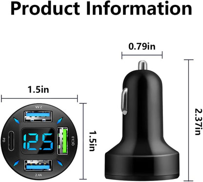 Supersnelle Autolader 66W met USB PD en QC 3.0