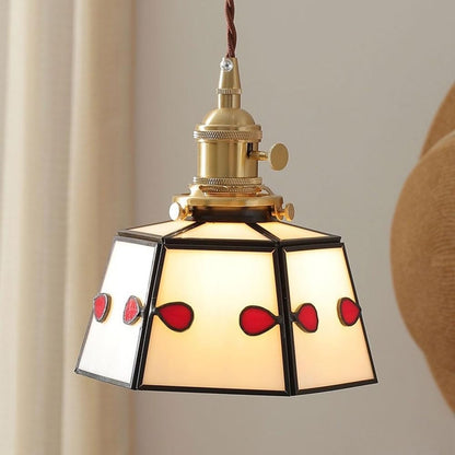 Elegante Hanglamp van Walnoothout en Glas