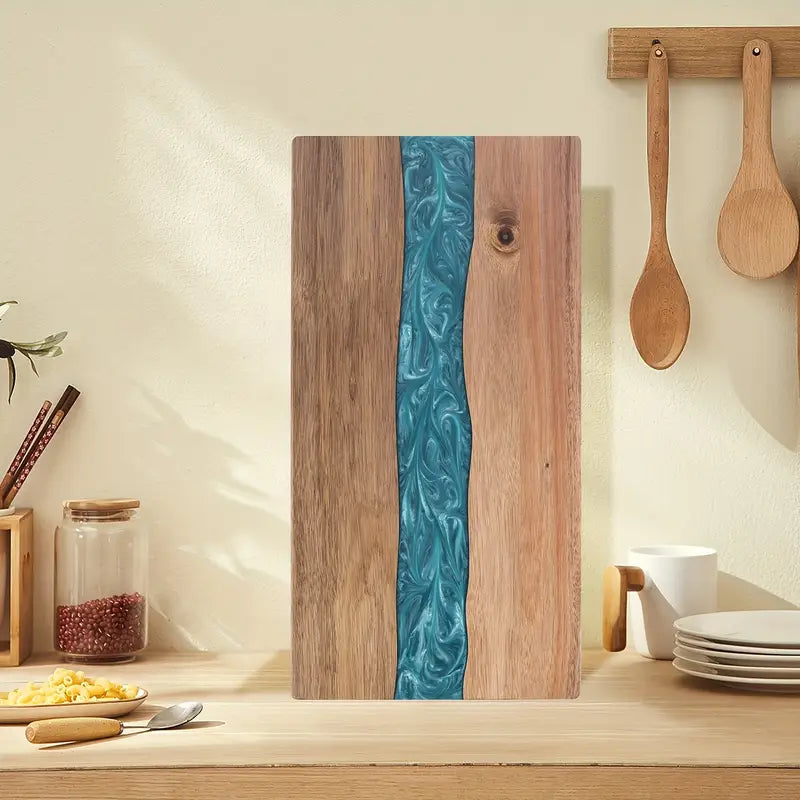Acaciahouten Snijplank met Hars Rivier voor Kaas en Charcuterie