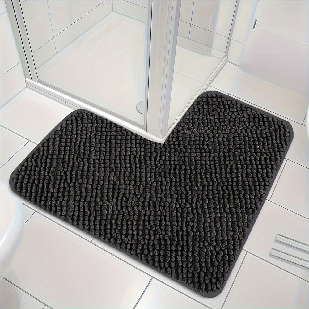 Zachte L-vormige Badmat Antislip met Pluche Opdruk