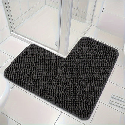 Zachte L-vormige Badmat Antislip met Pluche Opdruk