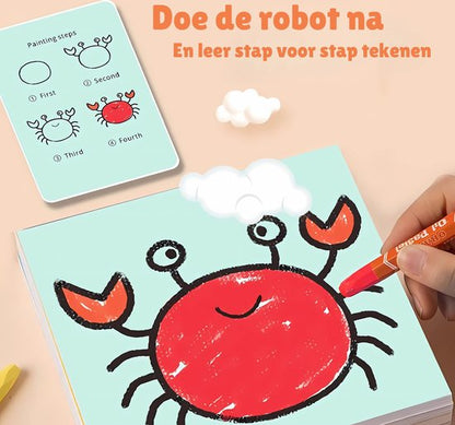 Tekenblok Set voor Kinderen met 100 Kaarten Leer Tekenvaardigheid