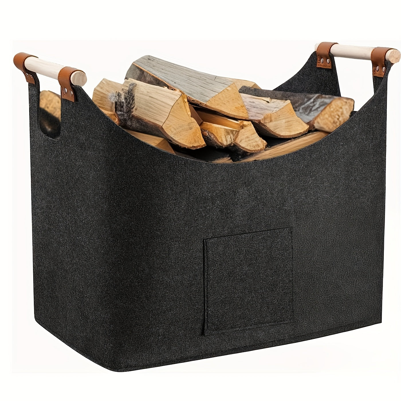 Opvouwbare Houten Koffer 55L Donkergrijs met Leder en Houten Handvatten - Velinix