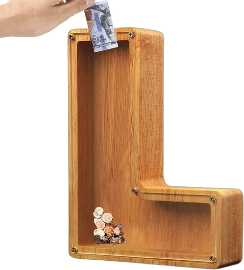 Houten Spaarpot Gepersonaliseerd met Naam of Initialen