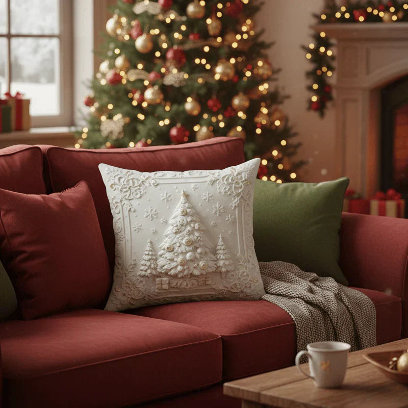 Kerst Decoratieve Hoezen Set van 4 Stuks 3D Design