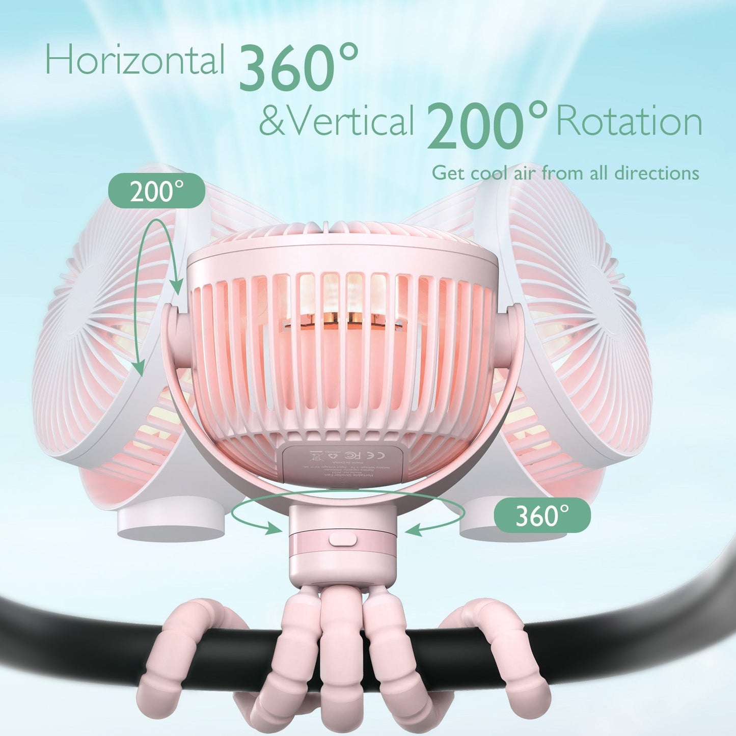 USB Reizen Handventilator Oplaadbaar Klein en Licht