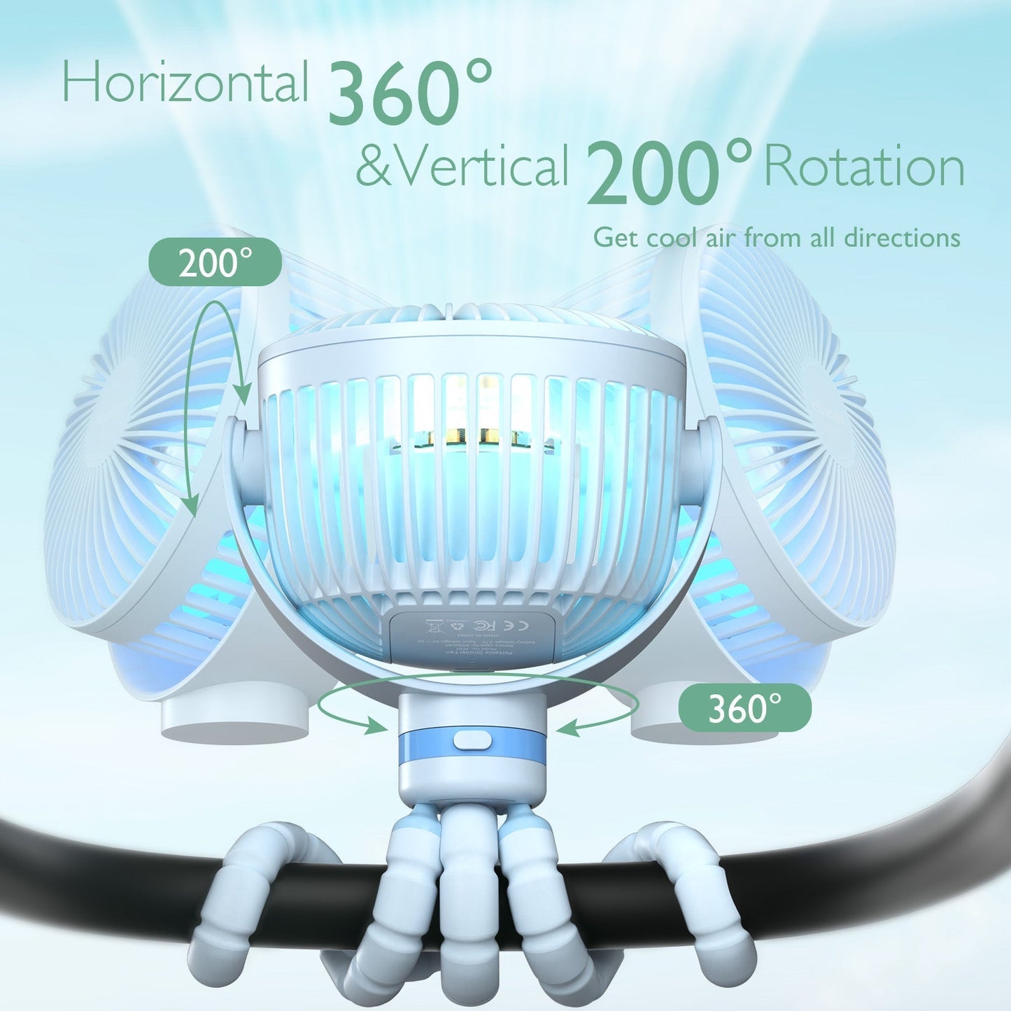 USB Reizen Handventilator Oplaadbaar Klein en Licht