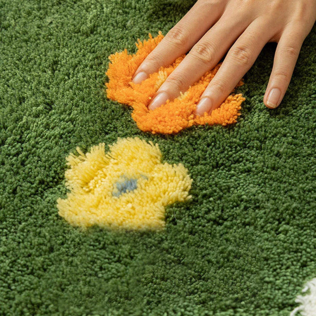 Bloemen Vloerkussen Zachte Vloermat voor Woonkamer en Slaapkamer