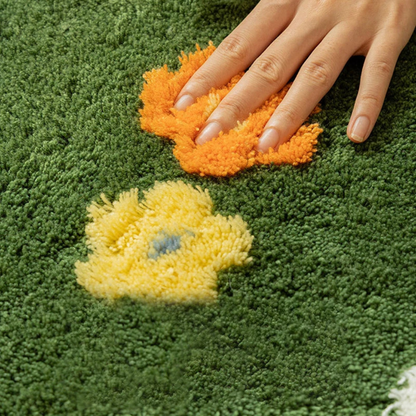 Bloemen Vloerkussen Zachte Vloermat voor Woonkamer en Slaapkamer