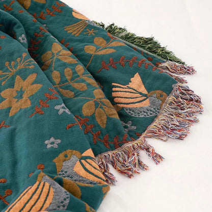 Omkeerbare Deken Scandinavisch Design met Vogelprint
