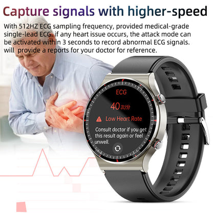 Medische Smartwatch EKG met SpO2 en Hartslag-monitoring Waterdicht