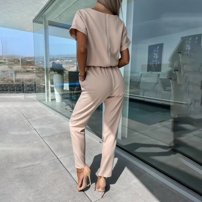 Chique Jumpsuit Met Strikdetail Elegante Avondkleding