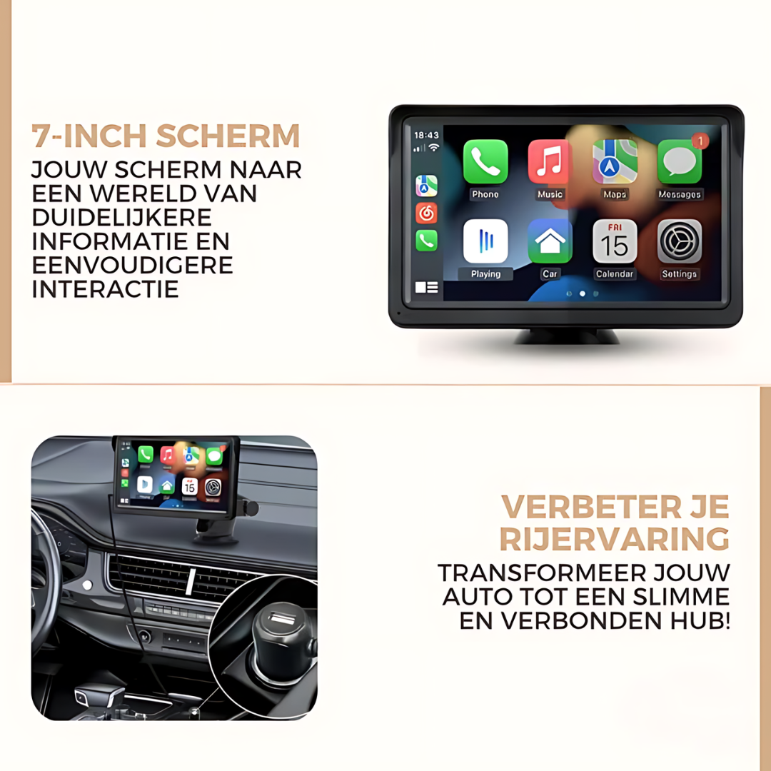 Auto Infotainment Systeem met Apple CarPlay en Android Auto