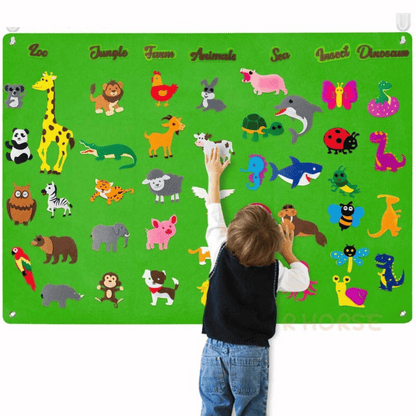 Viltbord voor Kinderen met Dierenfiguren Interactief Speelbord