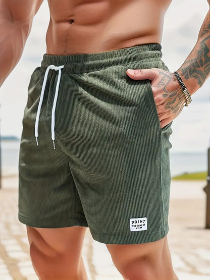 Enzo™ – Heren Korte Broek van Corduroy met Verstelbare Taille en Comfort-2