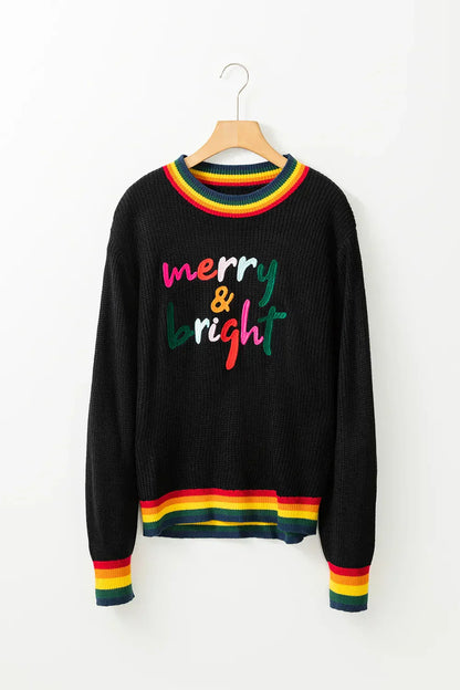 Kersttrui Regenboog Rand Fel en Vrolijk