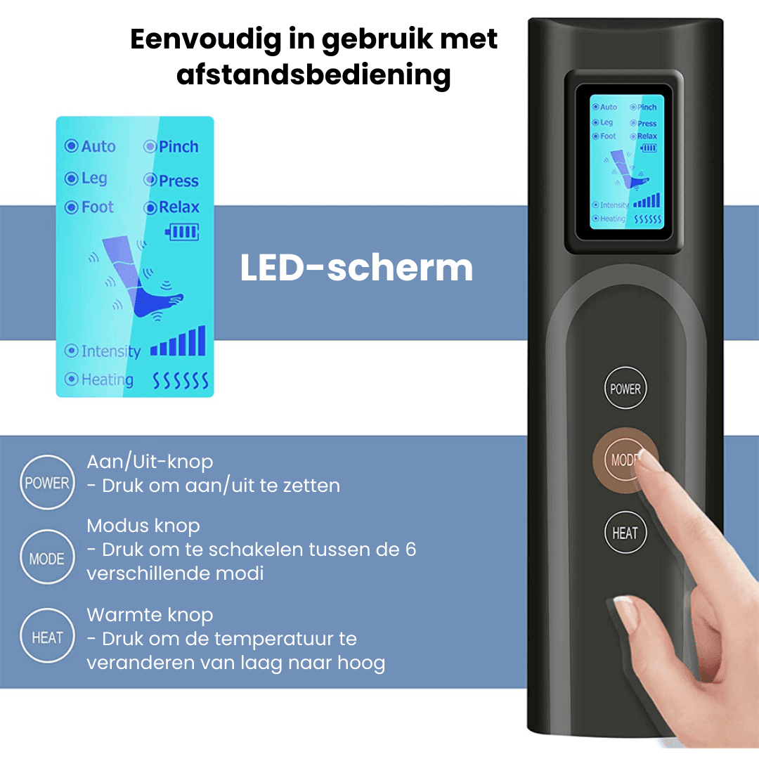 Beenmassage Apparaat 360° met Warmte voor Actieve Benen