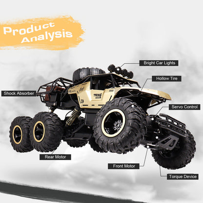 RC Monstertruck 6WD met LED Licht en Hoge Snelheid voor Offroad