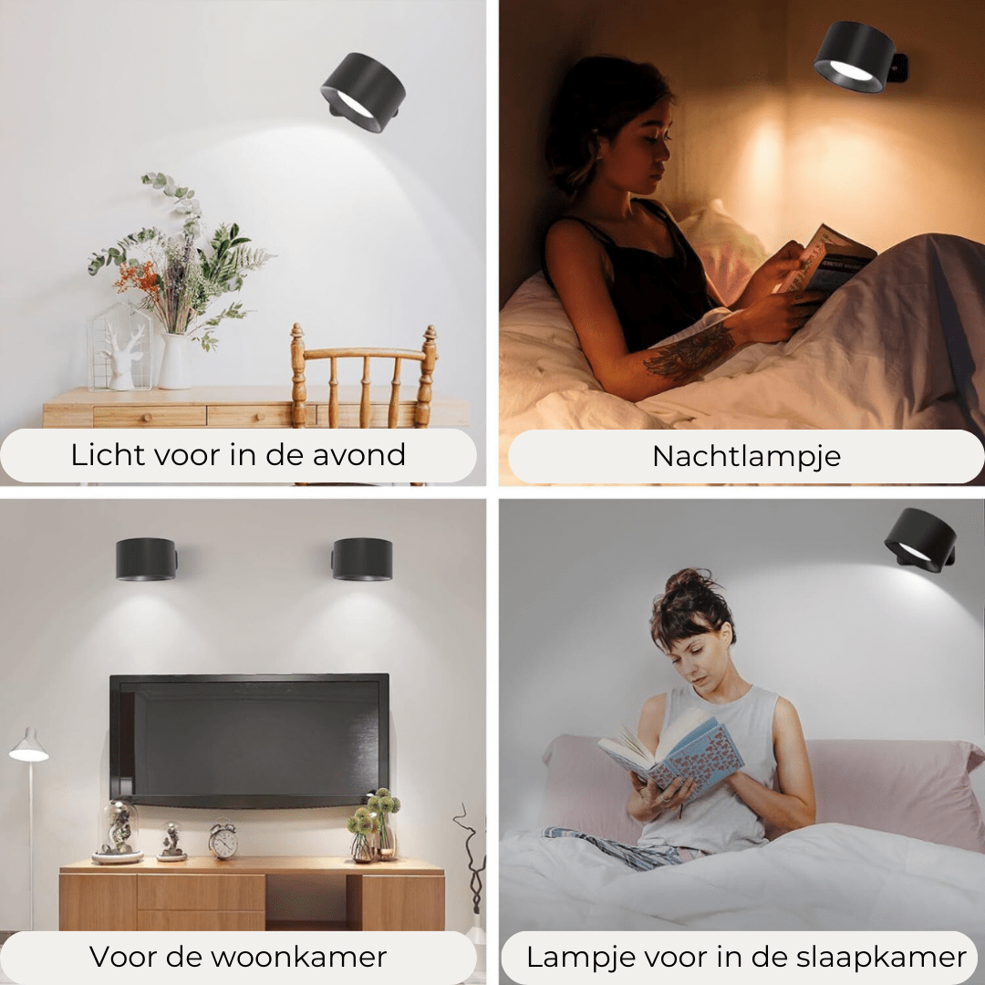 Wandlamp Draadloos Oplaadbaar 360° LED Verlichting