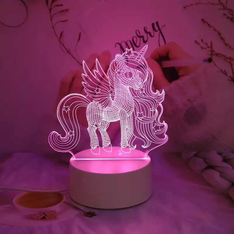Eenhoorn Nachtlampje USB Roze Kindervriendelijk Tafellampje - Velinix