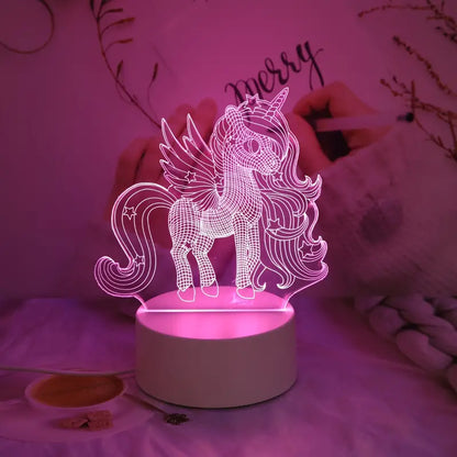 Eenhoorn Nachtlampje USB Roze Kindervriendelijk Tafellampje - Velinix