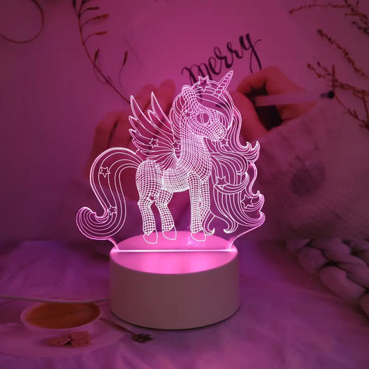 Eenhoorn Nachtlampje USB Roze Kindervriendelijk Tafellampje - Velinix