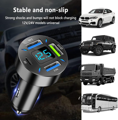 Supersnelle Autolader 66W met USB PD en QC 3.0