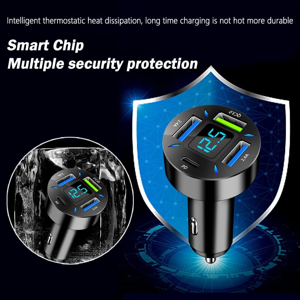 Supersnelle Autolader 66W met USB PD en QC 3.0