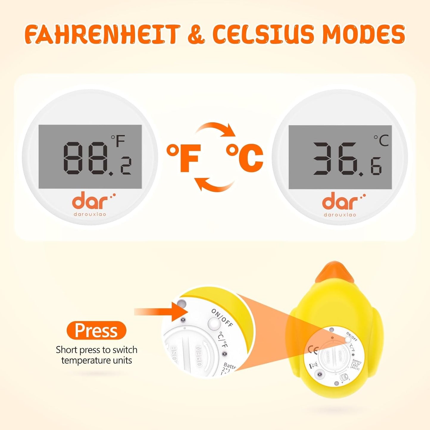 Baby Badthermometer Digitaal met Kleurendisplay en Waarschuwing