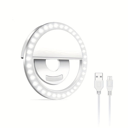 LED Selfie Ringlamp Oplaadbaar voor Make-up en Foto's - Velinix