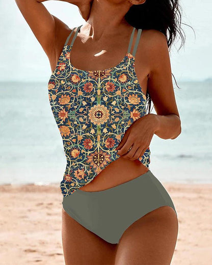 Tweedelige Badmode Tankini met Stijlvolle Print voor Vrouw - Velinix