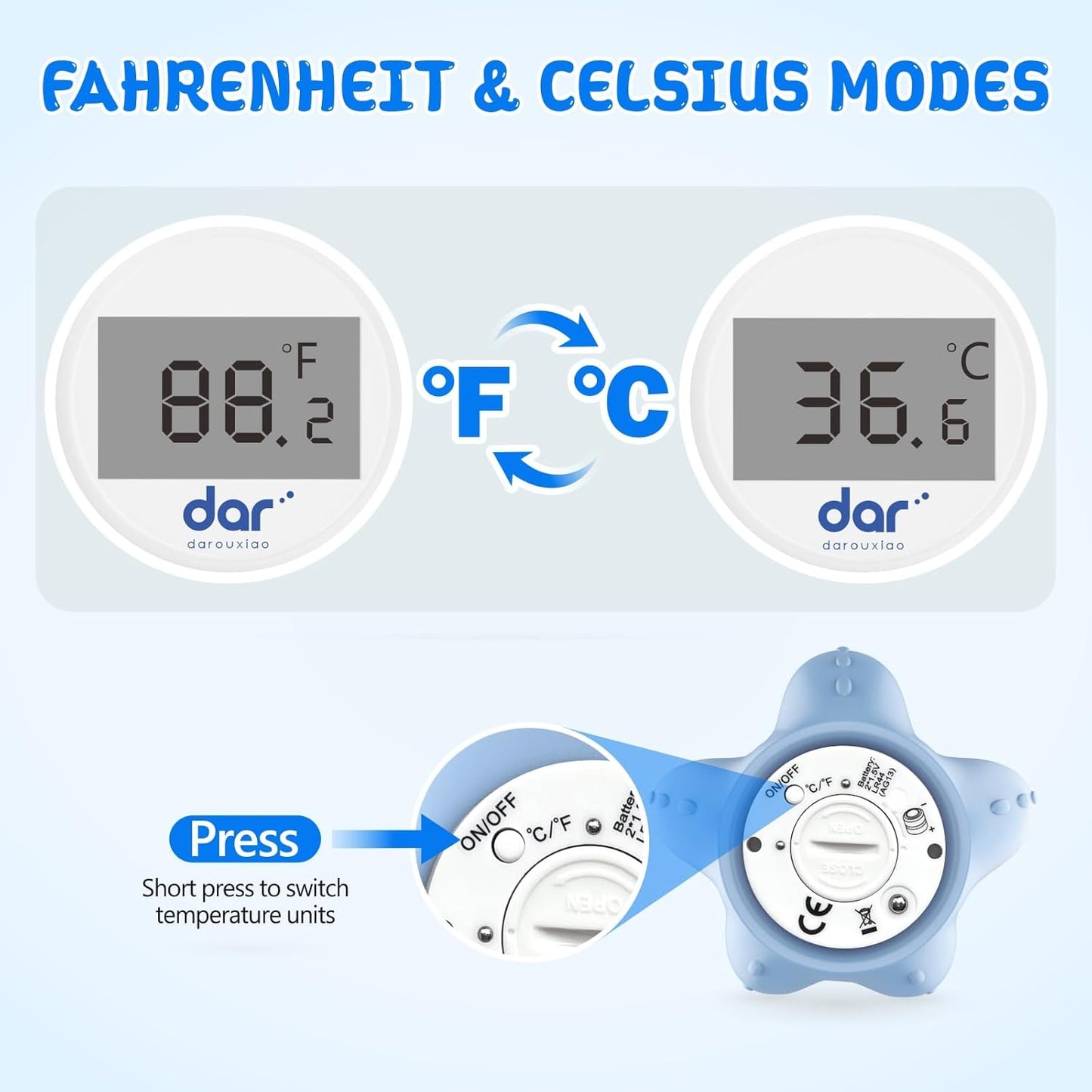 Baby Badthermometer Digitaal met Kleurendisplay en Waarschuwing