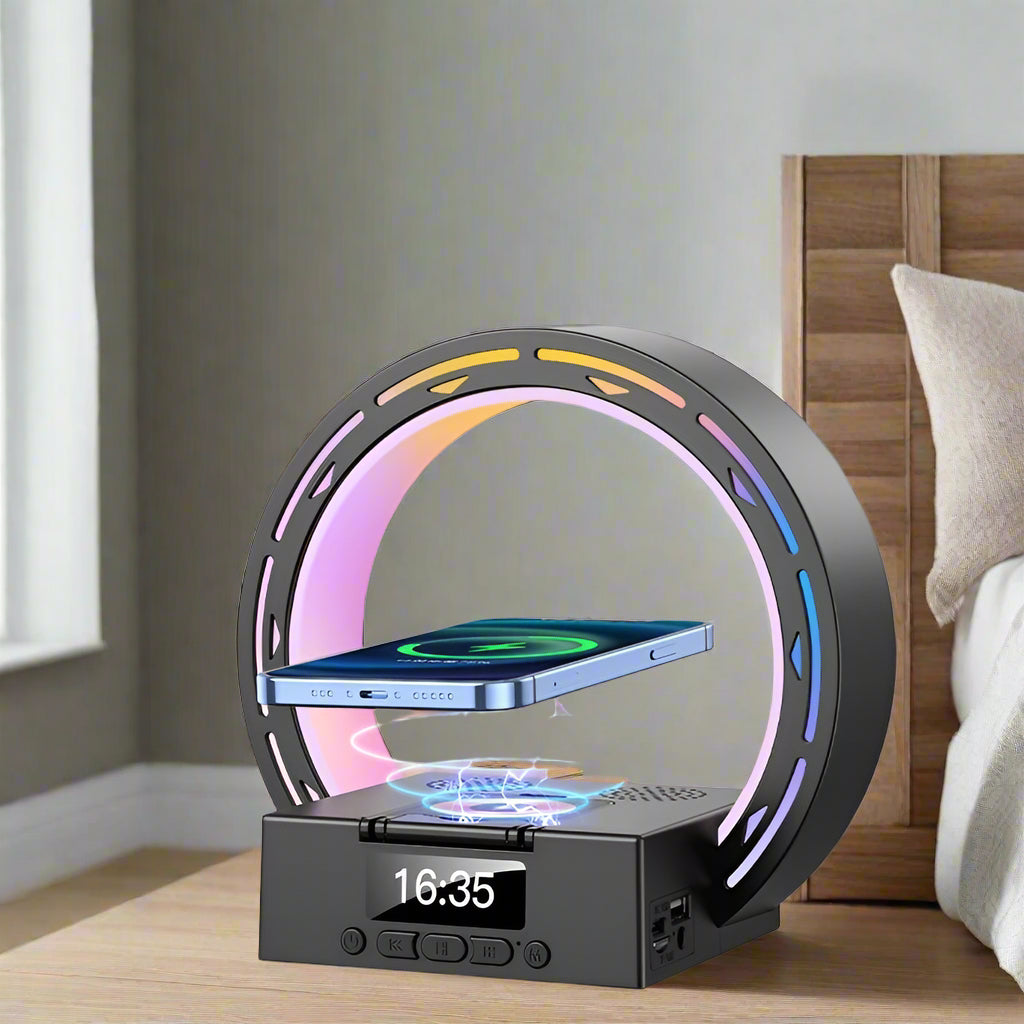Bluetooth Luidspreker Lamp met Oplaadstation en Wekker - Velinix