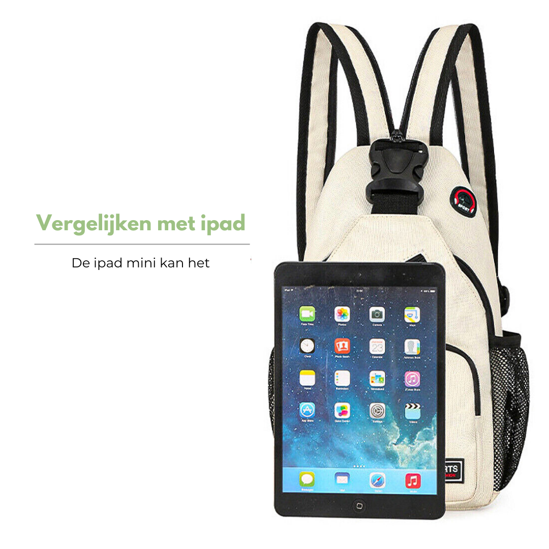 Dames Crossbody Tas - Lichte Canvas Schoudertas met Meerdere Dragers
