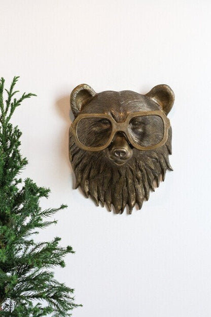 Speelse Dierenkop Wanddecoratie Handgeschilderd Resin