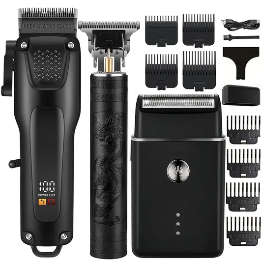 Draadloze Mannen Trimmer Set met LED-display en USB-oplaadbaar - Velinix
