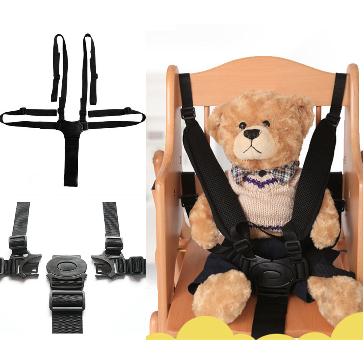 5-Punts Kinderwagen Veiligheidsgordel Comfortabel en Veilig voor Buggy en Kinderzitjes - Velinix