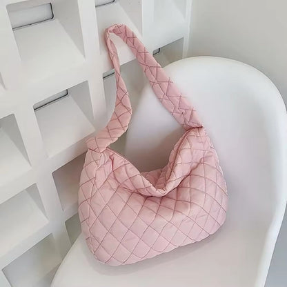 Grote Puffer Tote Schoudertas Gepolsterd Crossbody Model - Velinix
