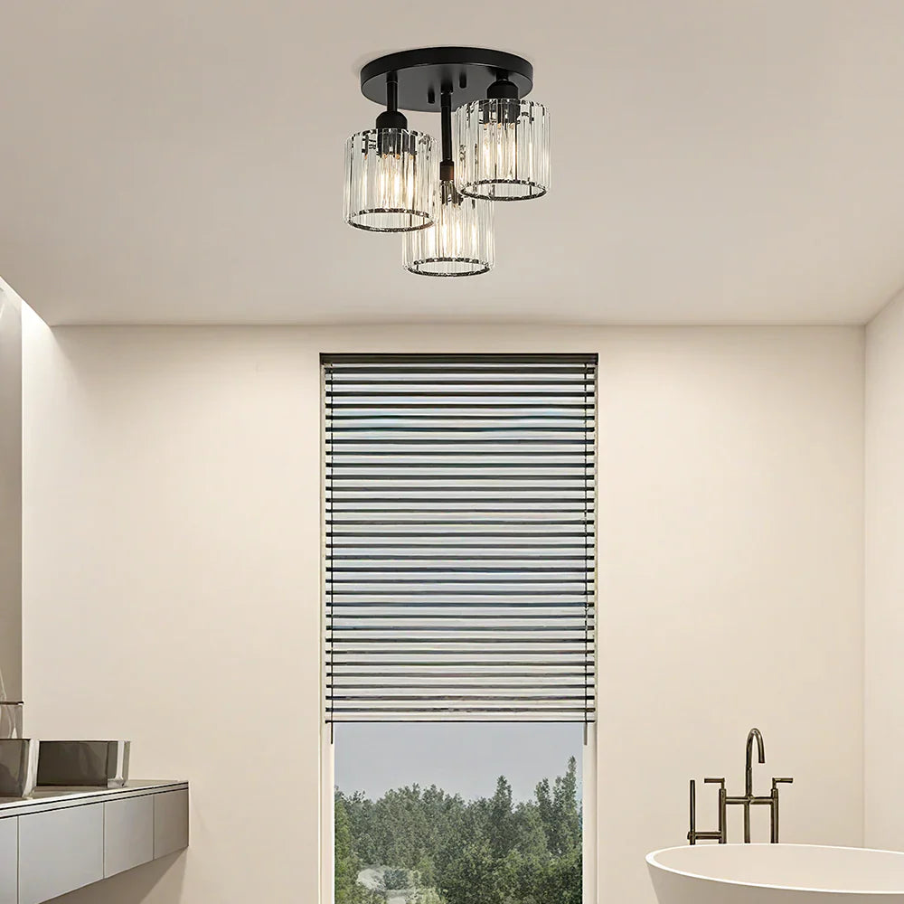 Plafondlamp Semi-Flush met Kristallen Modern Design voor Slaapkamer en Woonkamer