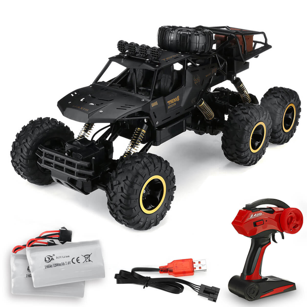 RC Monstertruck 6WD met LED Licht en Hoge Snelheid voor Offroad