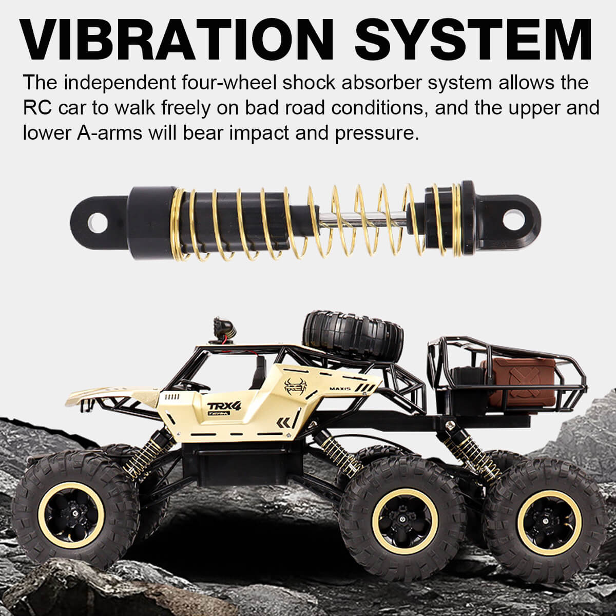 RC Monstertruck 6WD met LED Licht en Hoge Snelheid voor Offroad