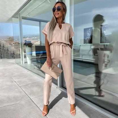Chique Jumpsuit Met Strikdetail Elegante Avondkleding - Velinix
