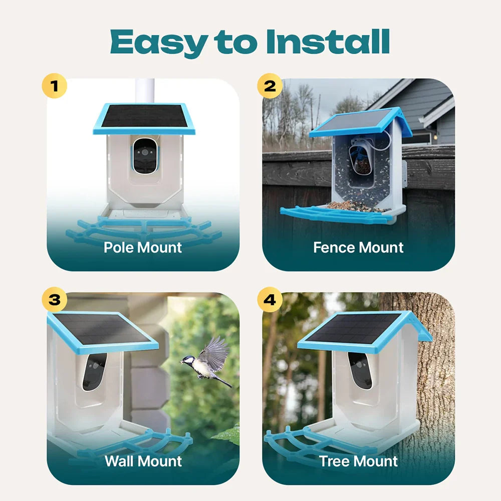 Slimme Vogelvoederplaats met Camera en Wi-Fi