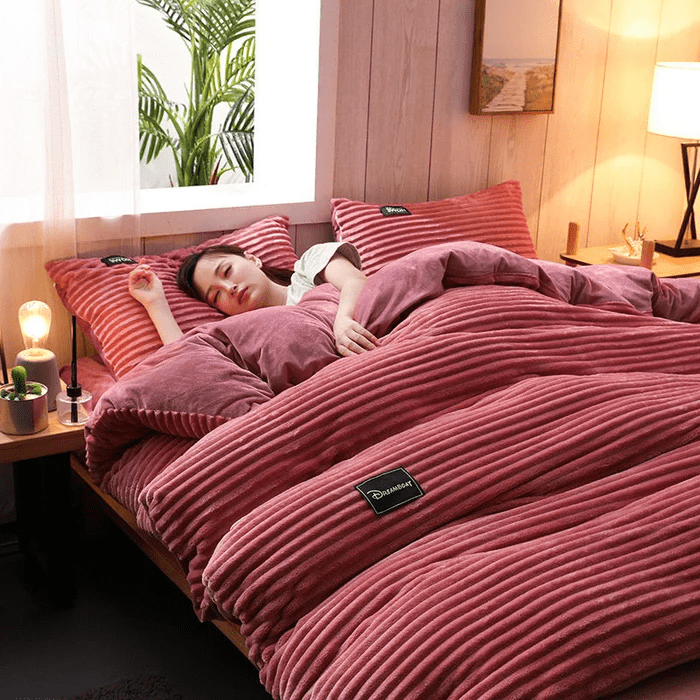 Warme Fleece Winterbeddenset met Fluwel voor Koude Nachten